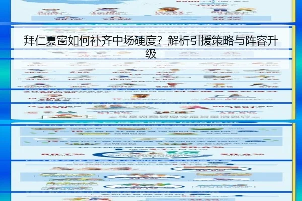 拜仁夏窗如何补齐中场硬度？解析引援策略与阵容升级